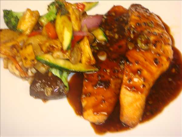 Grilled Salmon with Black Bean Sauce